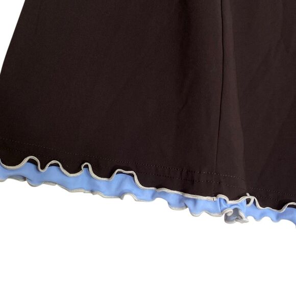 Profile by Gottex Swim Skirt Womens XL Brown Blue Side Slit Beach Bottom Bachata - Picture 7 of 9